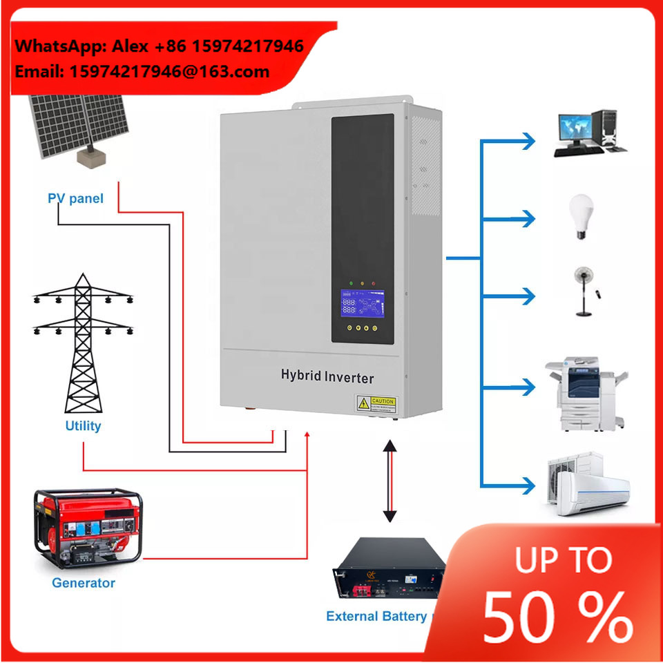 5.5KW 48V Hybrid On/ Off Grid  - Hybrid Solar Inverter 5.5Kw Mppt 48V ulasan dan harga